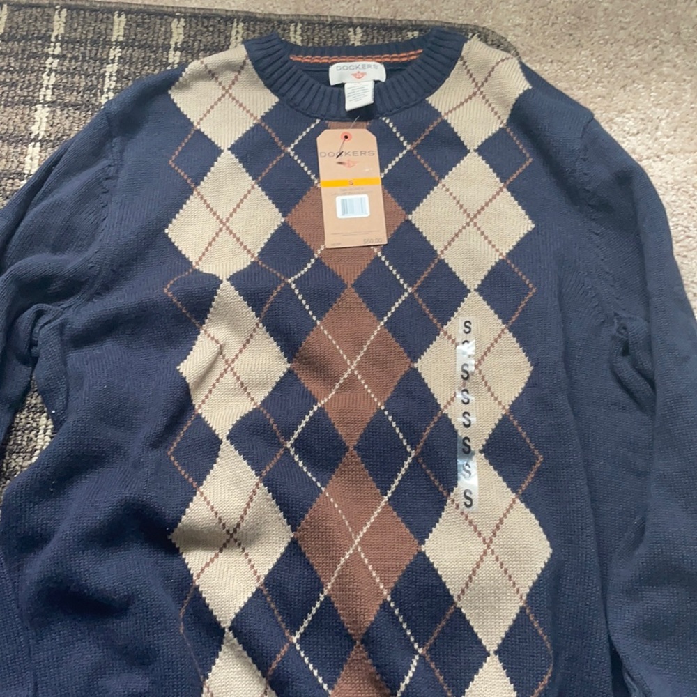 Dockers NWT Argyle Shirt Small Sweater